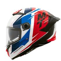 Capacete Mt Thunder4 Pental A5 Vermelho Azul Branco C Óculos