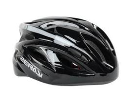 Capacete mtb c/led preto/cinza brilhante - zeray tam g