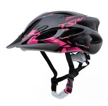 Capacete Mtb Ciclismo Feminino Raptor 2 Com LED Traseiro e Viseira Tam M 54 a 58cm Preto e Rosa Tsw