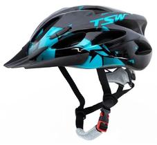 Capacete Mtb Ciclismo Raptor 2 Com LED Traseiro e Viseira Tam G 57 a 61cm Azul Tsw