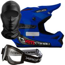 Capacete Mx Pro Moto Piloto Estrada Trilha Fechado Motocross Offroad Enduro Completo PRO TORK