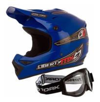 Capacete Mx Pro Moto Piloto Estrada Trilha Fechado Motocross Offroad Enduro Oculos 788 PRO TORK