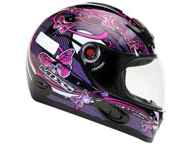 Capacete MX5 Femme Mixs Preto e Rosa - Tam. 56