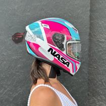 Capacete Nasa NS701 Evolution Rosa Azul Capacete Nasa NS701 Evolution Rosa Azul