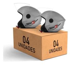 Capacete New Liberty 3 Pro Tork 4 Unidades Prata 56 Capacete New Liberty 3 Pro Tork 4 Unidades Prata 56