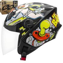 Capacete New Liberty Three Bad Baby Preto rotork Aberto