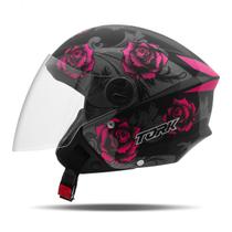 Capacete New Liberty Three Flowers Brilhante ROSA 58