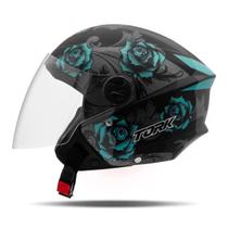 Capacete New Liberty Three Flowerss Elite Pro Tork Brilhante Capacete New Liberty Three Flowerss Elite Pro Tork Brilhante