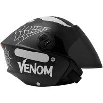 Capacete New Liberty Three Personalizado Venom Viseira Fume Capacete New Liberty Three Personalizado Venom Viseira Fume