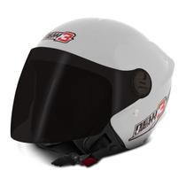 Capacete New Liberty Tree Com Viseira Fumê Aberto Branco Pro Tork Barato Tamanhos 56 58 60