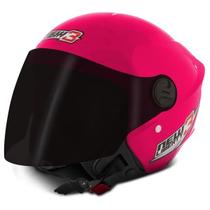 Capacete New Liberty Tree Com Viseira Fumê Aberto Rosa Pro Tork Barato Tamanhos 56 58 60