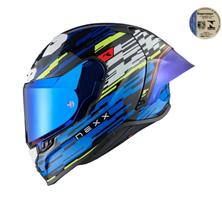 Capacete NEXX X.R3r Glitch Racer Azul Neon 56