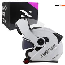 Capacete Norisk Articulado Ff345 Monocolor Branco Com Viseira Interna