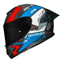 Capacete Norisk Carbon R Rider Azul e Vermelho