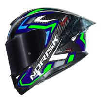 Capacete Norisk Carbon R Spot Azul e Verde