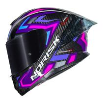 Capacete Norisk Carbon R Spot Roxo e Rosa