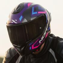 Capacete Norisk Carbon R Spot Roxo Fibra de Carbono