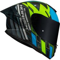 Capacete Norisk Carbon R Team Amarelo Azul