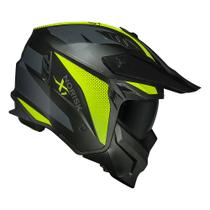 Capacete Norisk Darth 2 X1 Preto e Amarelo Fosco Moto