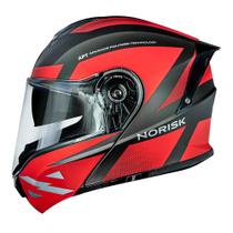 Capacete norisk defender robocop articulado vermelho/preto n62/xl motoqueiro/motociclista/masculino/feminino