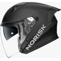 Capacete Norisk Downtown 2 Monocolor Preto Fosco Aberto