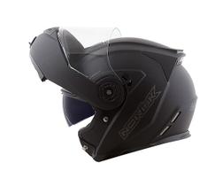 Capacete Norisk Escamoteável FF345 Route Monocolor Preto Fosco Articulado Robocop Articulado Com Óculos