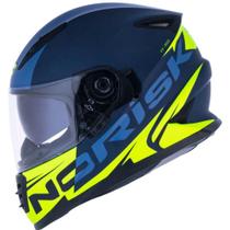 Capacete Norisk FF302 Manty Azul/Amarelo Fosco