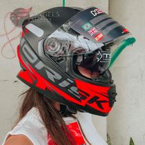 Capacete Norisk FF302 Manty Matte Black Red