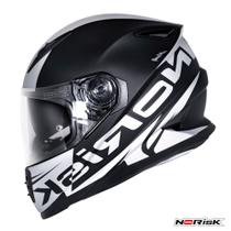 Capacete Norisk Ff302 Manty Preto Cinza Fosco C/ Viseira Interna