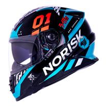 Capacete Norisk FF302 Soul Tokyo Preto e Verde Fosco Com Óculos