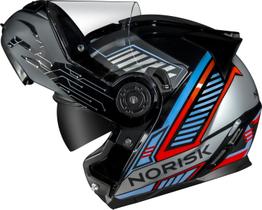 Capacete norisk ff345 route charge preto titânio azul Capacete norisk ff345 route charge preto titânio azul