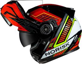 Capacete norisk ff345 route charge preto vermelho Capacete norisk ff345 route charge preto vermelho