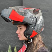 Capacete Norisk FF345 Route Stroke Matt Blk Grey Red Capacete Norisk FF345 Route Stroke Matt Blk Grey Red