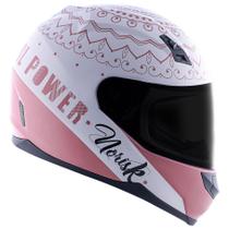 Capacete Norisk ff391 Girl Power Branco Rosa Pink