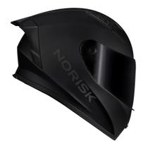 Capacete norisk flow monocolor preto fosco 2 viseiras e spoiler