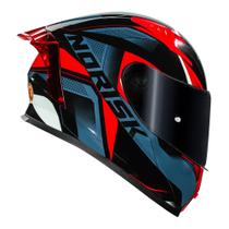 Capacete norisk flow pulse azul vermelho e preto 2 viseiras e spoiler Capacete norisk flow pulse azul vermelho e preto 2 viseiras e spoiler