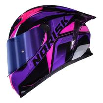 Capacete norisk flow pulse roxo com viseira extra e spoiler