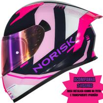 Capacete norisk flow run rosa roxo pink preto 2 viseiras e spoiler Capacete norisk flow run rosa roxo pink preto 2 viseiras e spoiler
