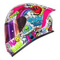 Capacete Norisk Flow Trap Branco e Rosa