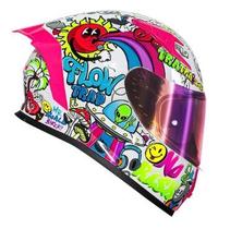 Capacete Norisk Flow Trap Branco Rosa Feminino Capacete Norisk Flow Trap Branco Rosa Feminino