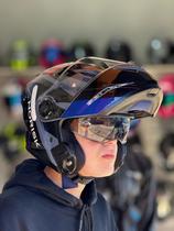 Capacete Norisk Force 2 Kore Preto Cinza Azul Exclusividade