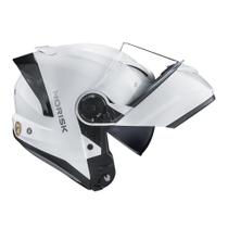 Capacete Norisk Force 2 Monocolor Branco Brilhante Articulado Estamoteável Robocop