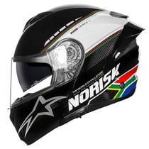 Capacete norisk force ii grand prix south africa bandeira escamotiavel articulado Capacete norisk force ii grand prix south africa bandeira escamotiavel articulado