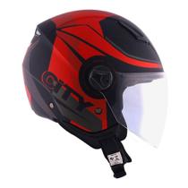 Capacete Norisk Orion City Matte - Preto/Vermelho - 60 (G)