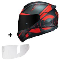 Capacete Norisk Razor Axial Vermelho Fosco + Viseira Fumê