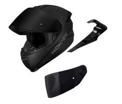 Capacete Norisk Razor Black Edition Com 2 Viseiras + Spoiler