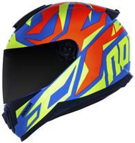 Capacete Norisk Razor Cutting Amarelo Azul Laranja