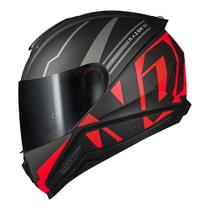 Capacete Norisk Razor Full Metal Preto Fosco e Vermelho