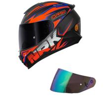 Capacete Norisk Razor Ghost Preto e Laranja Fosco Mais Viseira Camaleão Tamanho:60 Capacete Norisk Razor Ghost Preto e Laranja Fosco Mais Viseira Camaleão Tamanho:60