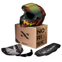 Capacete Norisk Razor Halloween 2 Viseiras + Spoiler 56/S